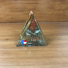 Load image into Gallery viewer, Mini Red Jasper Orgonite EMF Protection/Chakra Healing Pyramid 2-19 Symm