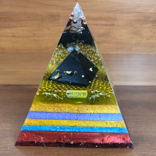 Load image into Gallery viewer, XLarge Shungite stone Orgonite EMF Protection/Chakra Healing Pyramid