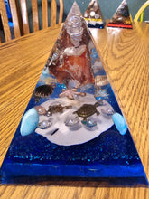 Load image into Gallery viewer, Large Carnelian Orgonite EMF Protection/Chakra Healing Pyramid 3-6 Symm