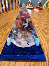 Load image into Gallery viewer, Large Carnelian Orgonite EMF Protection/Chakra Healing Pyramid 3-6 Symm