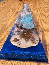 Load image into Gallery viewer, Large Amazonite Orgonite EMF Protection/Chakra Healing Pyramid 10-5 Symm