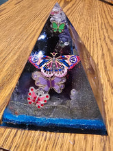 Load image into Gallery viewer, Large Black Tourmaline Orgonite EMF Protection/Chakra Healing Pyramid 10-5 Symm