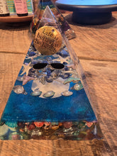 Load image into Gallery viewer, Large Lapis Orgonite EMF Protection/Chakra Healing Pyramid 10-5 Symm