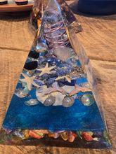 Load image into Gallery viewer, Large Lapis Orgonite EMF Protection/Chakra Healing Pyramid 10-5 Symm