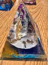 Load image into Gallery viewer, Medium Lapis Lazuli Orgonite EMF Protection/Chakra Healing Pyramid 10-5 Symm