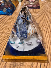 Load image into Gallery viewer, Medium Lapis Lazuli Orgonite EMF Protection/Chakra Healing Pyramid 10-5 Symm