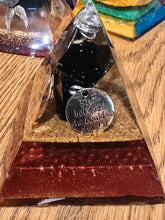 Load image into Gallery viewer, Mini Black Obsidian Orgonite EMF Protection/Chakra Healing Pyramid 10-5 Symm