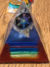 Load image into Gallery viewer, Mini Citrine Orgonite EMF Protection/Chakra Healing Pyramid 2-18 Symm