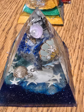 Load image into Gallery viewer, Mini Lapis Lazuli Orgonite EMF Protection/Chakra Healing Pyramid 10-5 Symm