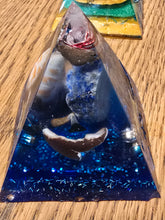 Load image into Gallery viewer, Mini Lapis Lazuli Orgonite EMF Protection/Chakra Healing Pyramid Symm 10-5