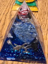 Load image into Gallery viewer, Mini Lapis Lazuli Orgonite EMF Protection/Chakra Healing Pyramid Symm 10-5