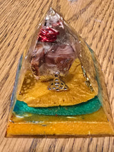 Load image into Gallery viewer, Mini Carnelian Orgonite EMF Protection/Chakra Healing Pyramid 10-5 Symm