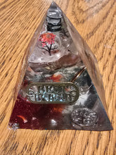 Load image into Gallery viewer, Mini Carnelian Orgonite EMF Protection/Chakra Healing Pyramid 10-5 Symm