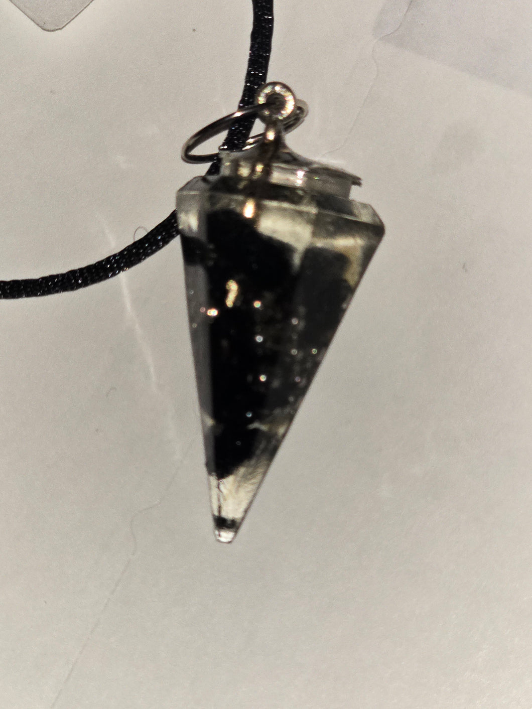 Black tourmaline Orgonite EMF Protection/Chakra Healing Pendulum 10-5