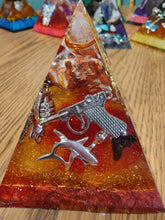 Load image into Gallery viewer, Medium Red Jasper Orgonite EMF Protection/Chakra Healing Pyramid Symm 10-18 Symm
