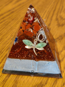 Mini Red Jasper Orgonite EMF Protection/Chakra Healing Pyramid