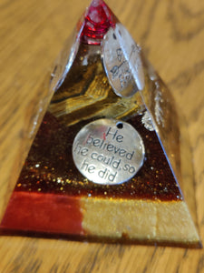 Mini Tiger Eye Orgonite EMF Protection/Chakra Healing Pyramid
