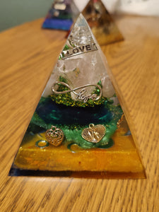 Large Rose Quartz Orgonite EMF Protection/Chakra Healing Pyramid SYM