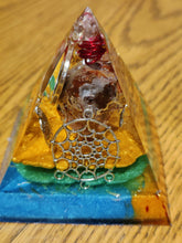 Load image into Gallery viewer, Mini Carnelian Orgonite EMF Protection/Chakra Healing Pyramid 2-19 Symm