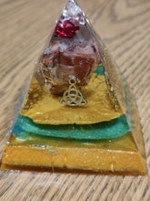 Load image into Gallery viewer, Mini Carnelian Orgonite EMF Protection/Chakra Healing Pyramid 10-7 Symm y