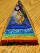 Load image into Gallery viewer, Mini Citrine Orgonite EMF Protection/Chakra Healing Pyramid 2-19 Symm