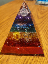 Load image into Gallery viewer, Special 7 Stone Orgonite EMF Protection/Chakra Healing Pyramid