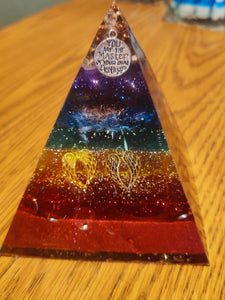 Special 7 Stone Orgonite EMF Protection/Chakra Healing Pyramid