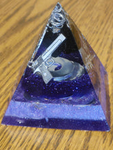 Load image into Gallery viewer, Mini Black Tourmaline Orgonite EMF Protection/Chakra Healing Pyramid 2-19 Symm