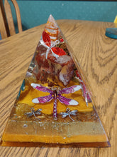 Load image into Gallery viewer, Large Carnelian Orgonite EMF Protection/Chakra Healing Pyramid 2-19 Symm