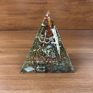 Mini Red Jasper Orgonite EMF Protection/Chakra Healing Pyramid 2-19 Symm