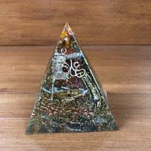 Load image into Gallery viewer, Mini Red Jasper Orgonite EMF Protection/Chakra Healing Pyramid 2-19 Symm