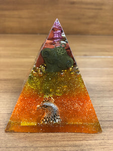 Mini Red Jasper Orgonite EMF Protection/Chakra Healing Pyramid 10-7 Symm y