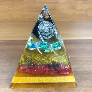 Medium Black Tourmaline Orgonite EMF Protection/Chakra Healing Pyramid 2-19 Symm